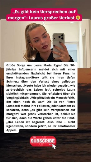 Große Trauer bei Laura Maria Rypa: „Das Leben ist so zerbrechlich“ 💔