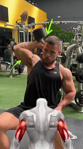 ⚠️ BIG Arms with Dumbbell One Arm Skullcrushers💪🏼 These work well for progressively overloading the triceps. They take some time in getting used to, they might not feel good until your 4th or 5th week of doing them. Practice and you'll get the feel for them. Then slowly start to overload the weight and reps📈 Follow for more exercise explanations‼️ - #gymtips #gymtok #tricepsworkout #triceps #armsworkout #armworkout #armday #armsday