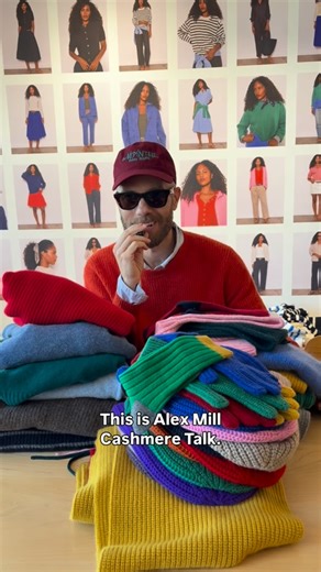 Alex Mill on Instagram: "ALEX MILL CASHMERE ASMR🧣🧣🧣Our 100% cashmere shop is open. We’re talking Grade A, 2-Ply, Pre-Washed etc. Quality, people!"