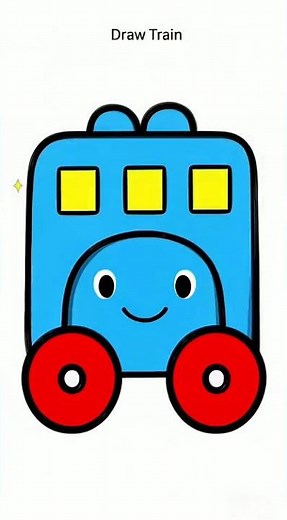 Learn to Draw a Train 🚂 | Easy Step-by-Step Drawing for Kids