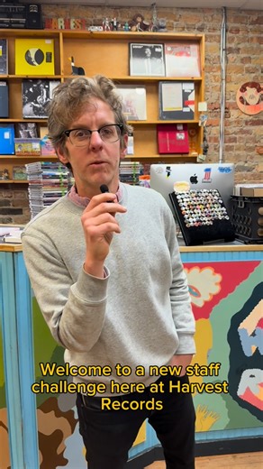 Harvest Records on Instagram: "Challenges are BACK baby, and we’ve got a doozy of a staff challenge that we’re calling “Like the Back of Our Hands”, where we asked the crew to try to find records and cds on the floor blindfolded!😏 This is Part 1 (easy mode) of a 3 part series. Tune in later this week to watch us attempt the next level!♥️"