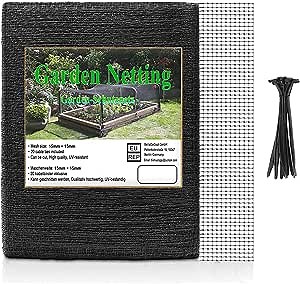 Bird Netting Heavy Duty 32 x 13ft Deer Fence Netting, Reusable Extra Strong Garden Net, Protect Plants and Fruit Trees, Lasting Against Squirrel, Eagle, Skunk, Raccoon, Deer, and Other Birds and Pests