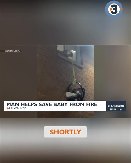 Dramatic rescue caught on camera! A man helps save a baby from a burning building in Milwaukee. Via @TMJ4News
