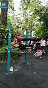 185K views · 4.8K reactions | Stunning #fitness exercises by Chinese young men in parks | China Xinhua News | Facebook