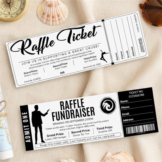 Editable Raffle Ticket Template Canva, Fundraiser Event Raffle Tickets Printable, Charity Fundraising Ticket, DIY School Church Raffle - Etsy Australia