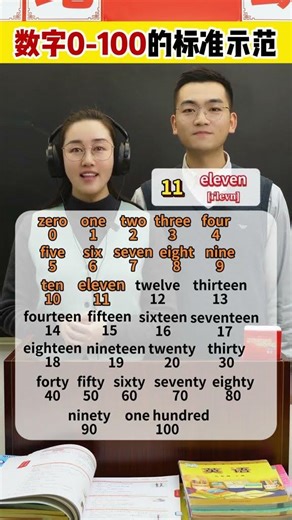 数字0 -100的标准示范 #单词方法 #单词 #英语 #零基础英语