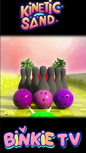 Binkie TV Kinetic Sand Smash Learn Colors Bowling Ball Adventure