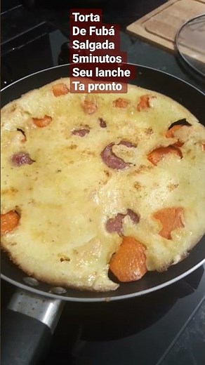 lanche em 5 minutos torta salgada de Fubá na frigideira delicioso 😋