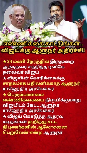 Vijay Faces Governor Shock! Majority Proof Demand Creates Political Storm in Tamil Nadu | TVK News