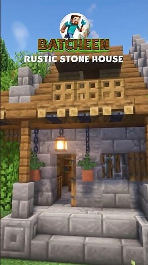 How to Build a Rustic Stone House in Minecraft 🏡 #Shorts