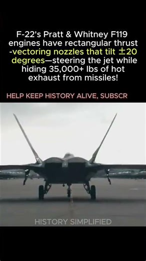 F-22 Engine Nozzles Do 2 Jobs At Once: Hide Heat AND Steer The Entire Jet || WW2 #shorts #ww2