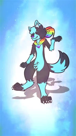 Hey everyone! I'm posting a short animation I made for @★Fynn★'s Collab on Instagram. You can also see what my fursona looks like. I'll also give you an overview of my animation and drawing skills (I haven't done any specific studies on animation or something, I just do it as a hobby). I admit that I did it very quickly because I didn't have much time to do it (I did it in 6-7 hours over 3 days) ;///; Software used: • Procreate • After Effects 🍉~ Chris🩵🦊 #fursuit #fursona #furryfandom #furry 