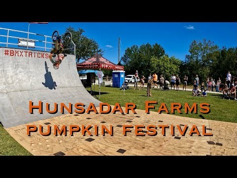 BMX trickstars performing at Hunsadar Farms pumpkin Festival