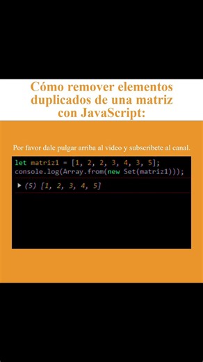 Cómo remover elementos duplicados de una matriz con JavaScript (AJTekniko)
