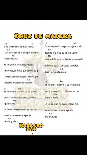 letra y acordes cruz de madera