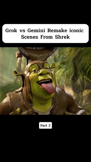 Grok vs Gemini Remake iconic Scenes From Shrek #fyp #shrek #grok #gemini #ai