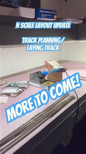 Started laying track on the new n scale layout #railroad #railway #modeltrains #trains #nscale