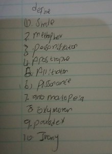 Define the following literary devices:SimileMetaphorPersoni... | Filo