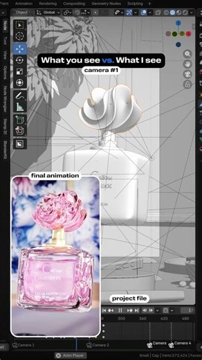 Liquid Glass Perfume Flacon — Blender 3D Animation #Blender #CGI