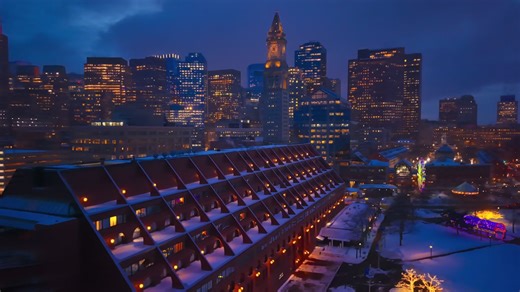 Boston Under a Velvet Winter Sky