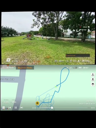 First flight in Beginner Mode (limited speed) FPV POV in DJI Neo 2 #djineo2 #fpv #beginner #drone