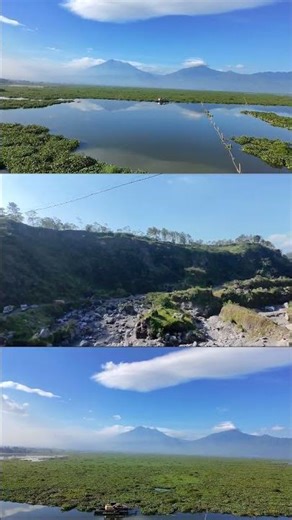 Mount Merapi Sand Miners & Beautiful Rawa Pening Lake 🌋 #shorts #drone #indonesia