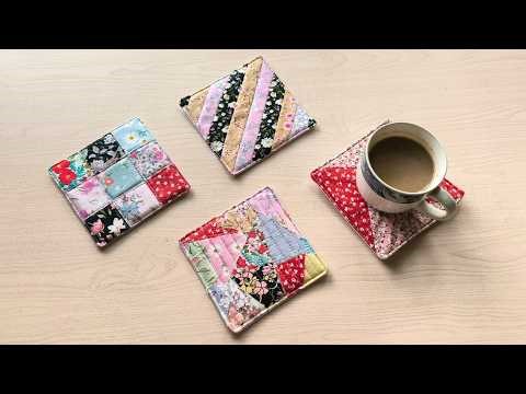3 Technique Ideas Quilted Coaster | Sewing Tutorial | Sewing Ideas