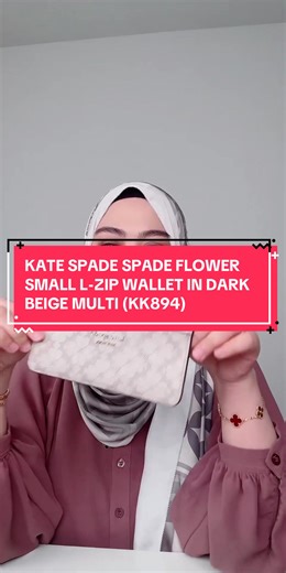 Kate Spade Flower L-Zip Wallet in Dark Beige Review