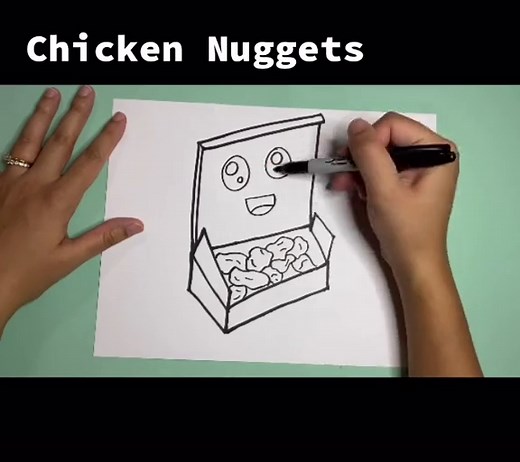 How to Draw Realistic Chicken Nuggets Step-by-Step