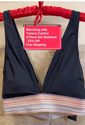 Blooming Jelly Women's Tummy Control 2 Piece Bikini Swimsuit