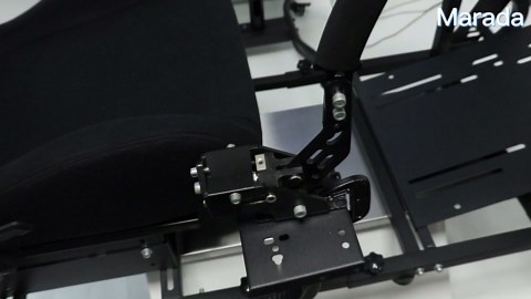 Marada Racing Simulator Cockpit with Black Seat Wheel Stand Fit Logitech G25 G27 G29 G920