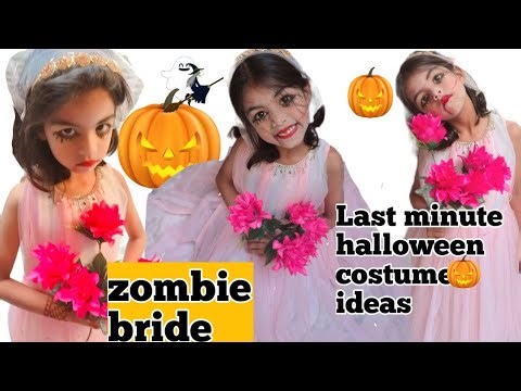 Last minute halloween costume ideas/last minute halloween makeup/zombie bride makeup