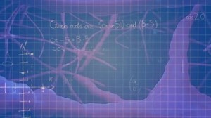 Animation Mathematical Equations Digital Neurons Black Background Global Education Science