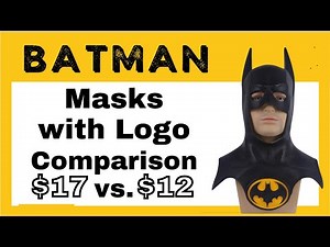 $17/$12 1989 Batman Masks compared (w. logos) Ali Express Michael Keaton Bruce Wayne cosplay Cowls