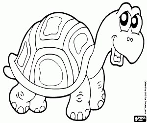 A land turtle coloring page printable game