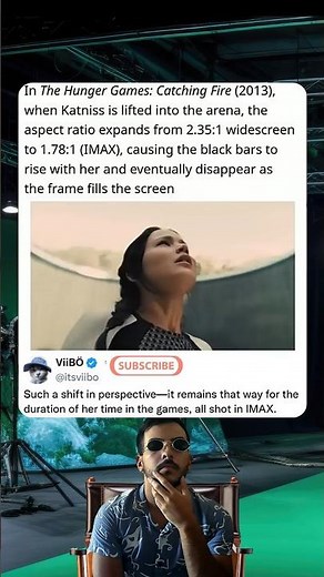 In the Hunger Games: Catching Fire (2013), when Katniss is lifted into the arena, the aspect ratio