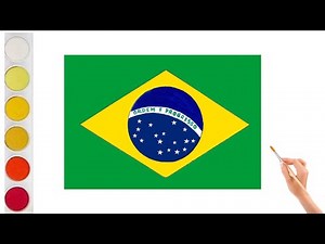 How to Draw Brazil Flag - Drawing the Brazilian Flag - Art Colors for Kids is presented by kids Art