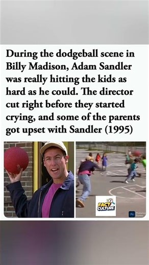 Adam Sandler actually hit kids in the Billy Madison dodgeball scene. #AdamSandler #BillyMadison