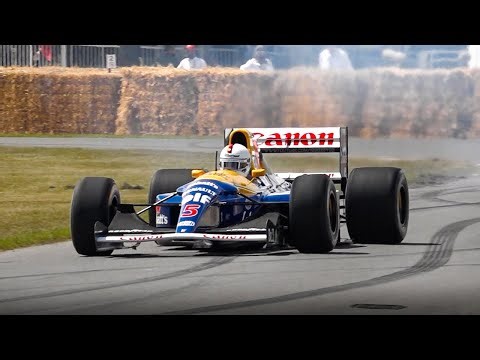 Sebastian Vettel showing his 1992 Williams FW14B & 1993 McLaren MP4/8 F1 Cars at Festival of Speed!