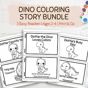 Dinosaur Coloring Story Book for Toddlers | Printable Dino Learning Bundle | Colors, Counting & Daily Routine | Ages 2-4 Pre-k Activity PDF - Etsy Canada
