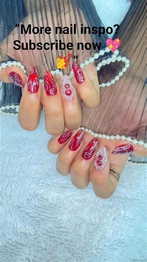 Ruby Red Luxury Nail Design ❤️✨#nailart #shotrs