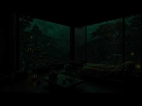Gentle Spring Mountain Rain 🌧 (No Ads) | Quiet Dark Bedroom Atmosphere for Restful Sleep