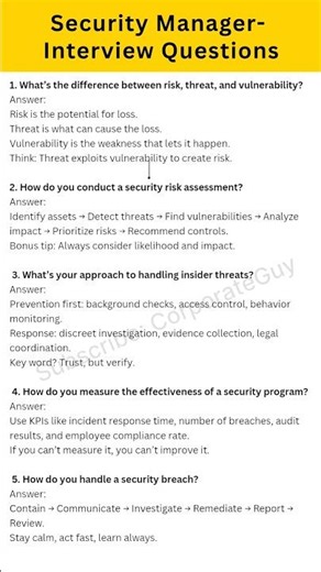 Security Manager Interview Questions and answers #cpp #physicalsecurity