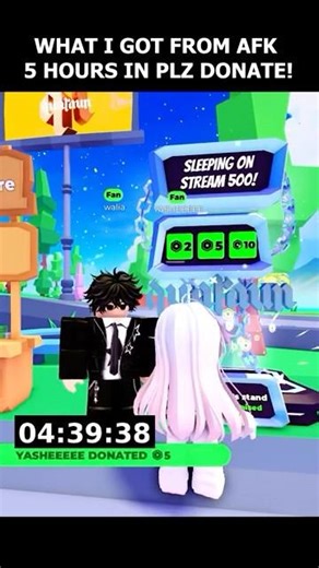 AFK 5 HOUR IN PLEASE DONATE #roblox #pleasedonate #shorts