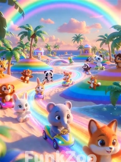 Cute Animals Dancing on Rainbow Island | Kids Nursery Song