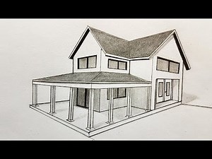 How to draw a house in two point perspective