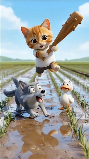 Cat Saves the Duck! #cat #cats #shortvideo