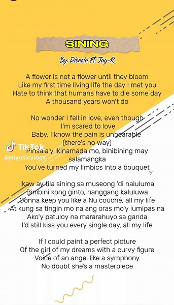Sining Lyrics – Dionela ft. Jay‑R Full Song Lyrics