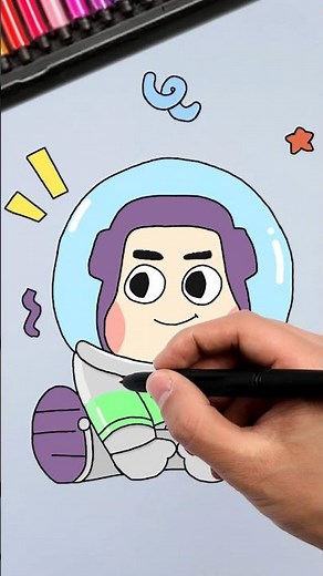 How to Draw Chibi Buzz Lightyear – Easy Step-by-Step Tutorial! 🚀✨ #shorts