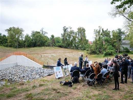 Officials Cut Ribbon On 3rd Largest Retention Pond In Flood Mitigation Plan